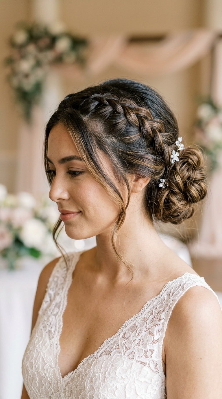 Double Dutch Braids into a Textured Bun