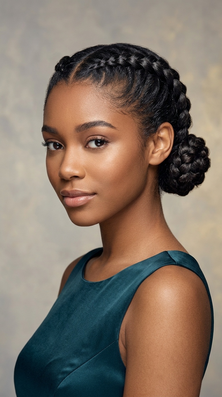 Double Dutch Braids into Buns