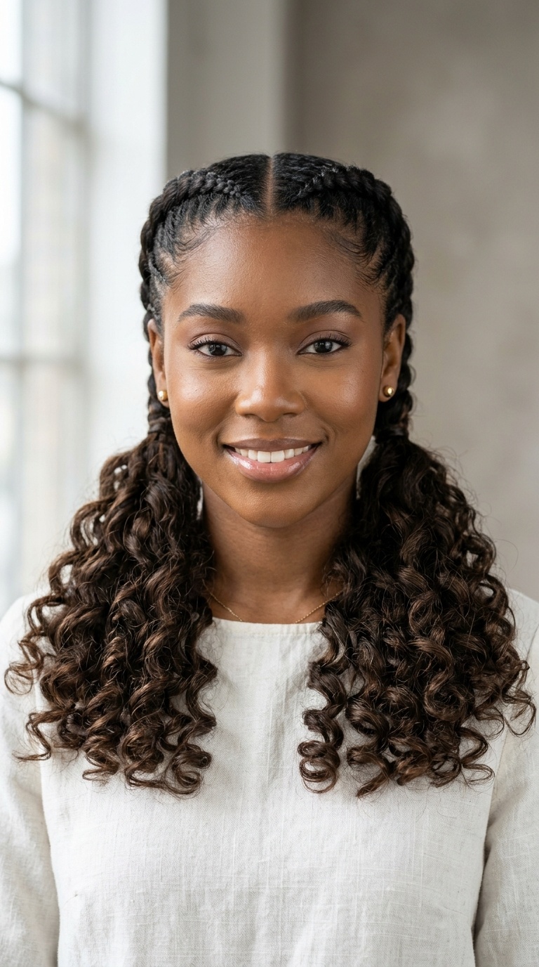 Double Dutch Braids into Curls