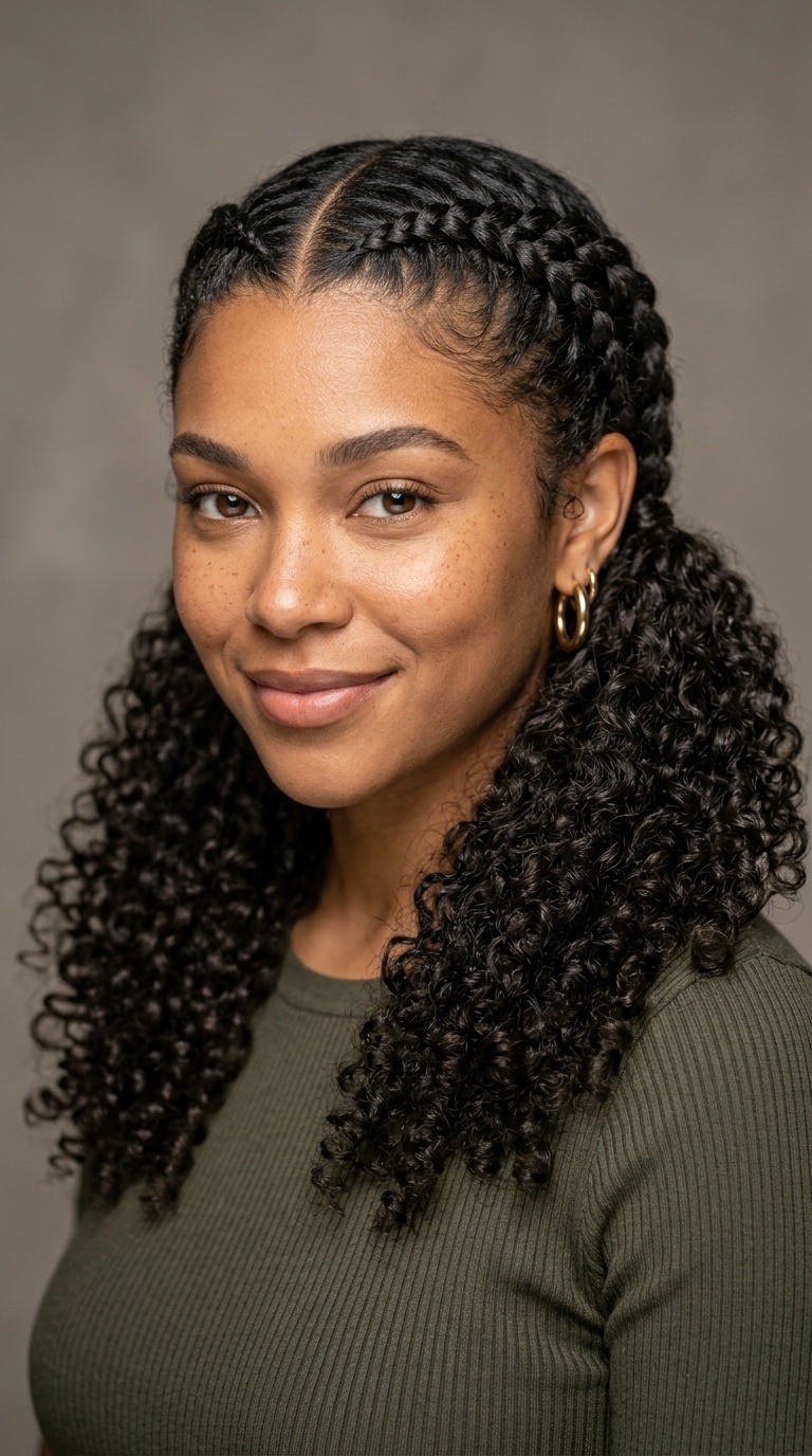Double Dutch Braids into Loose Curls