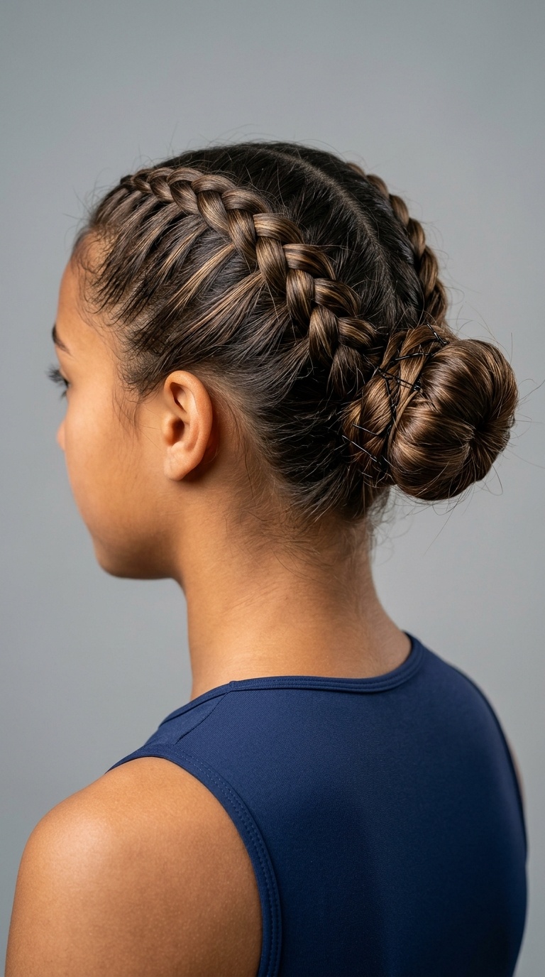 Double Dutch Braids to Bun