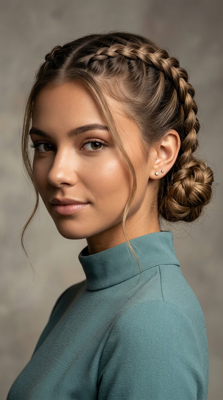 Double Dutch Braids to Bun