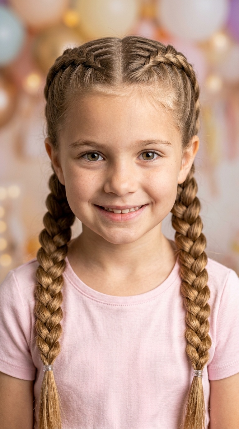 Double French Braid Pigtails