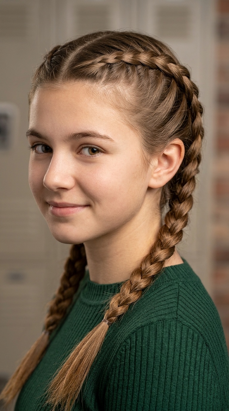 Double French Braids