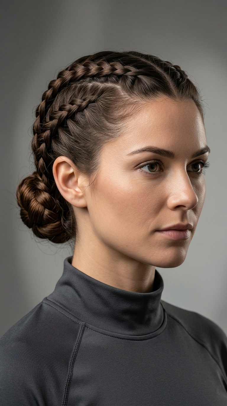 Double French Braids into a Bun
