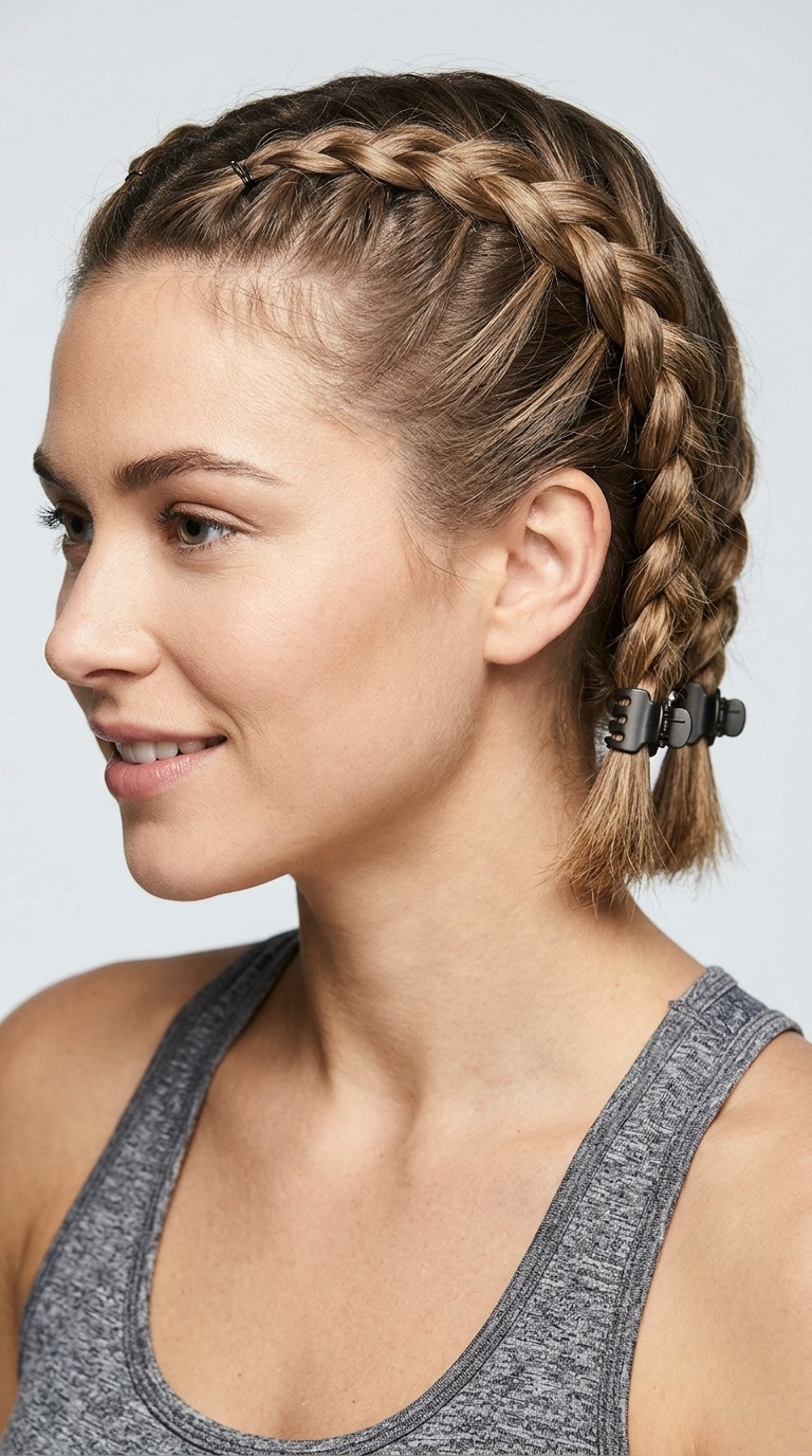 Double French Braids with Clips