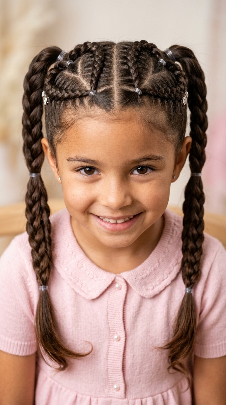 Double Heart Braided Pigtails
