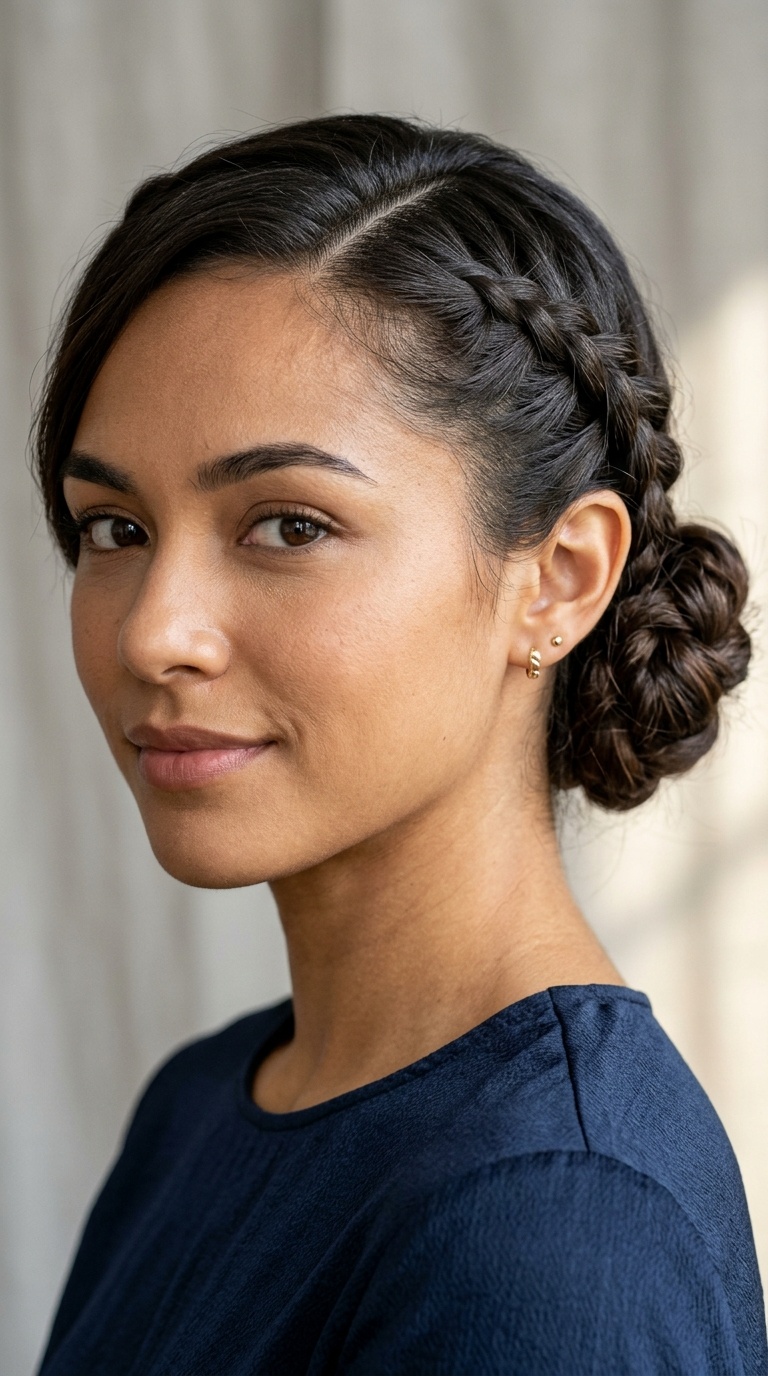 Double Side-Braided Low Bun