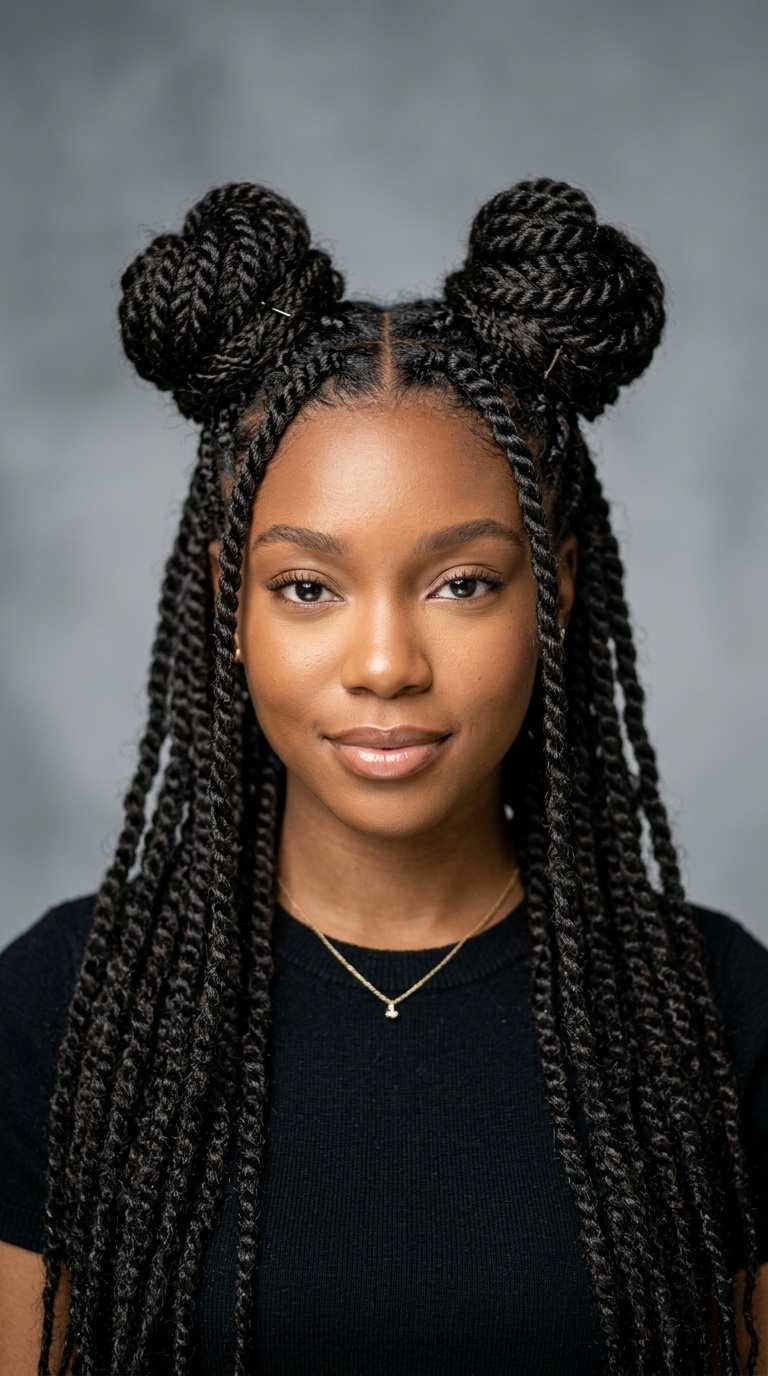 Double Space Buns (Half-Up)