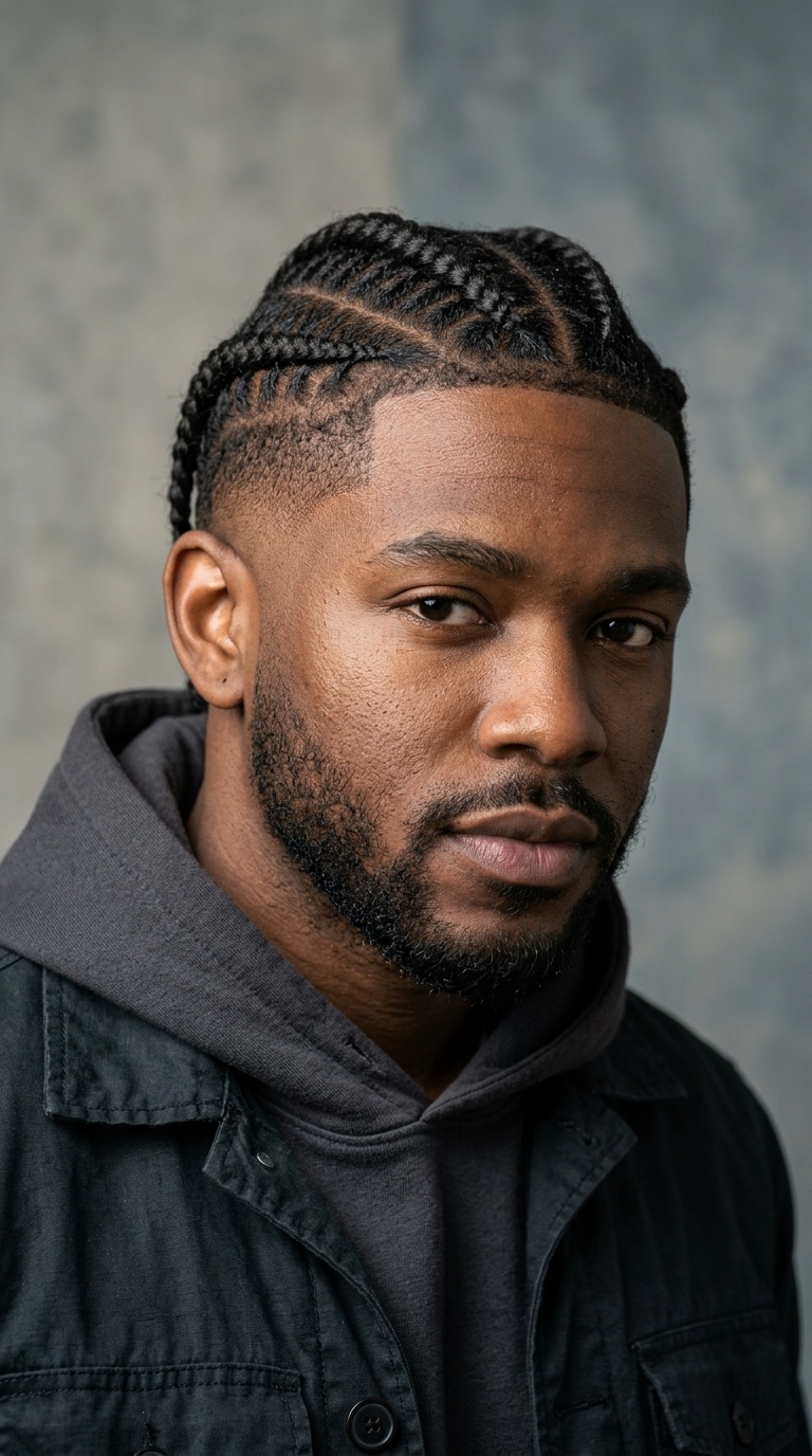 Drop Fade with Box Braids