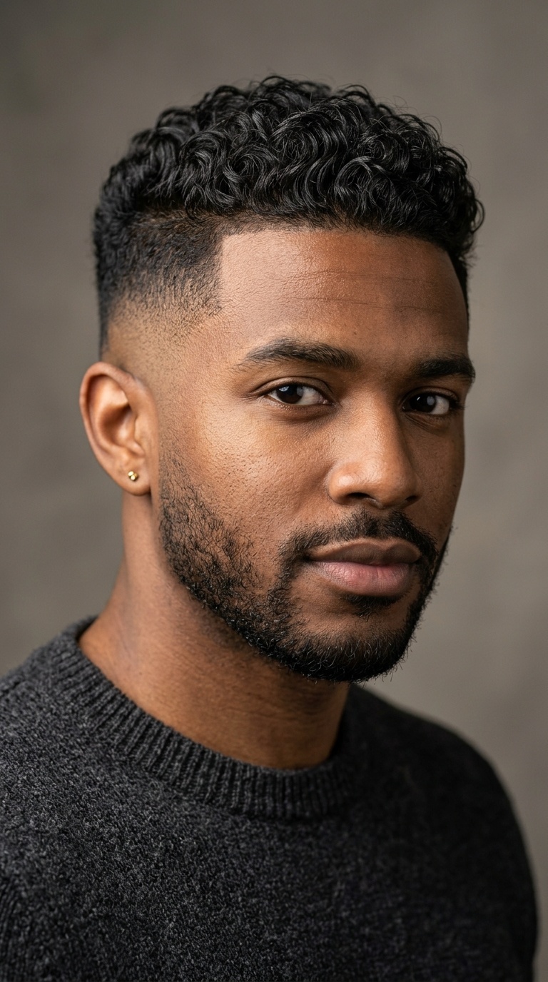 Drop Fade with Soft Semi-Curls