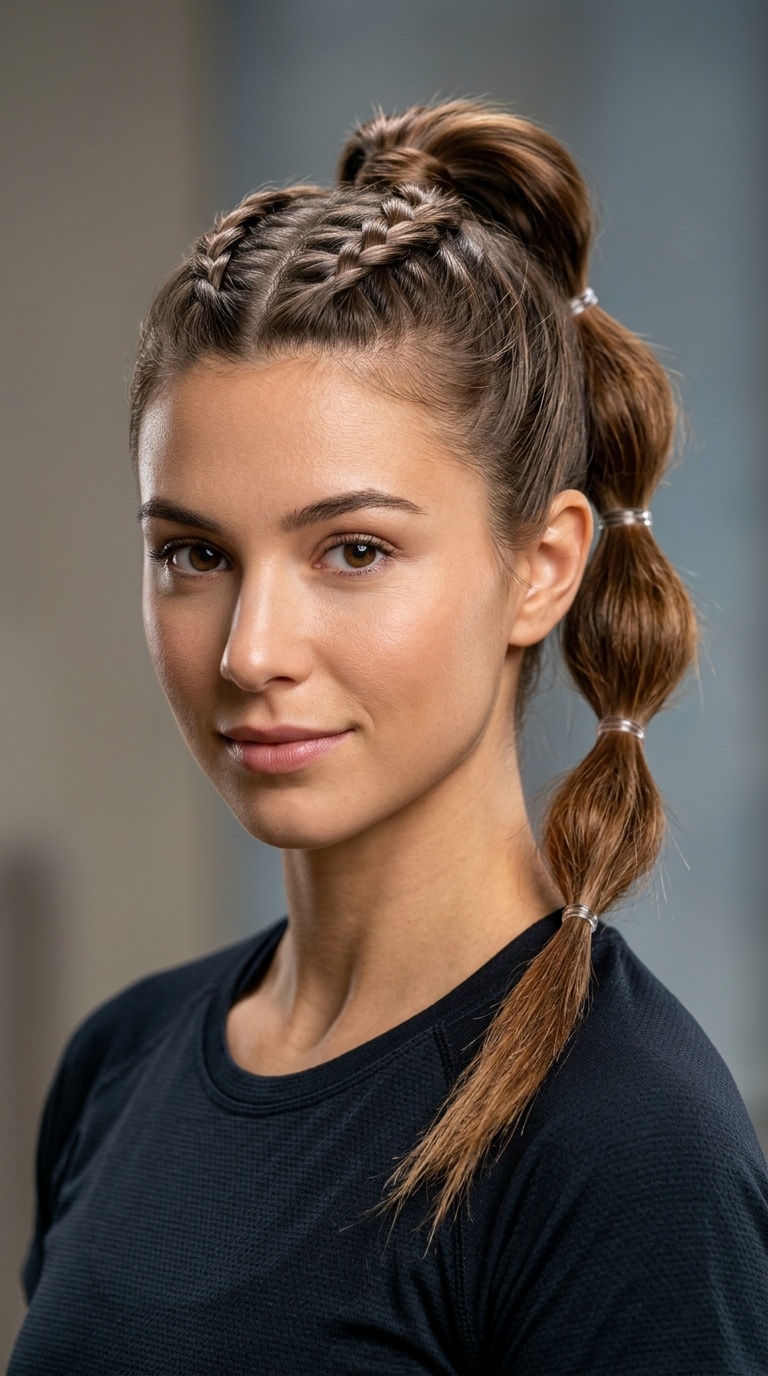 Dutch Braid Bubble Pony Hybrid