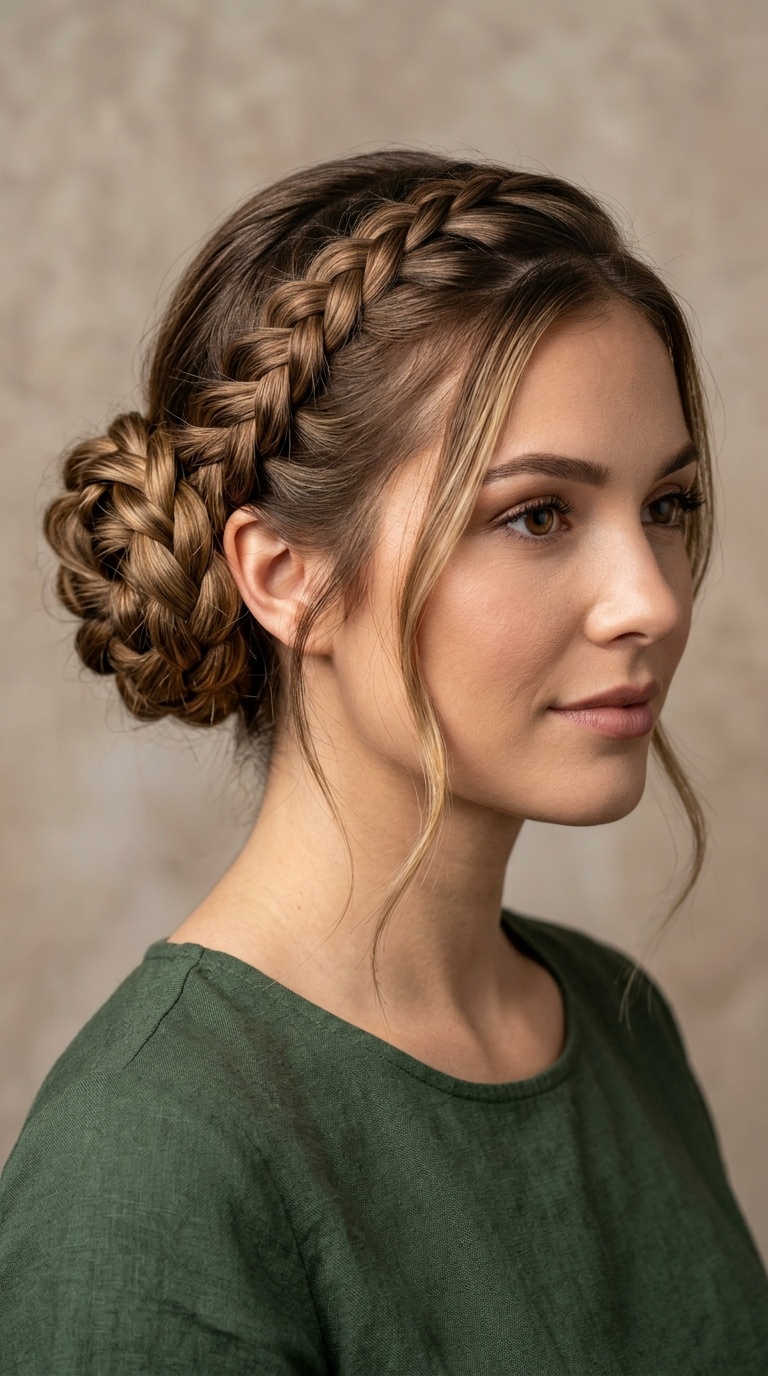 Dutch Braid Flower Bun