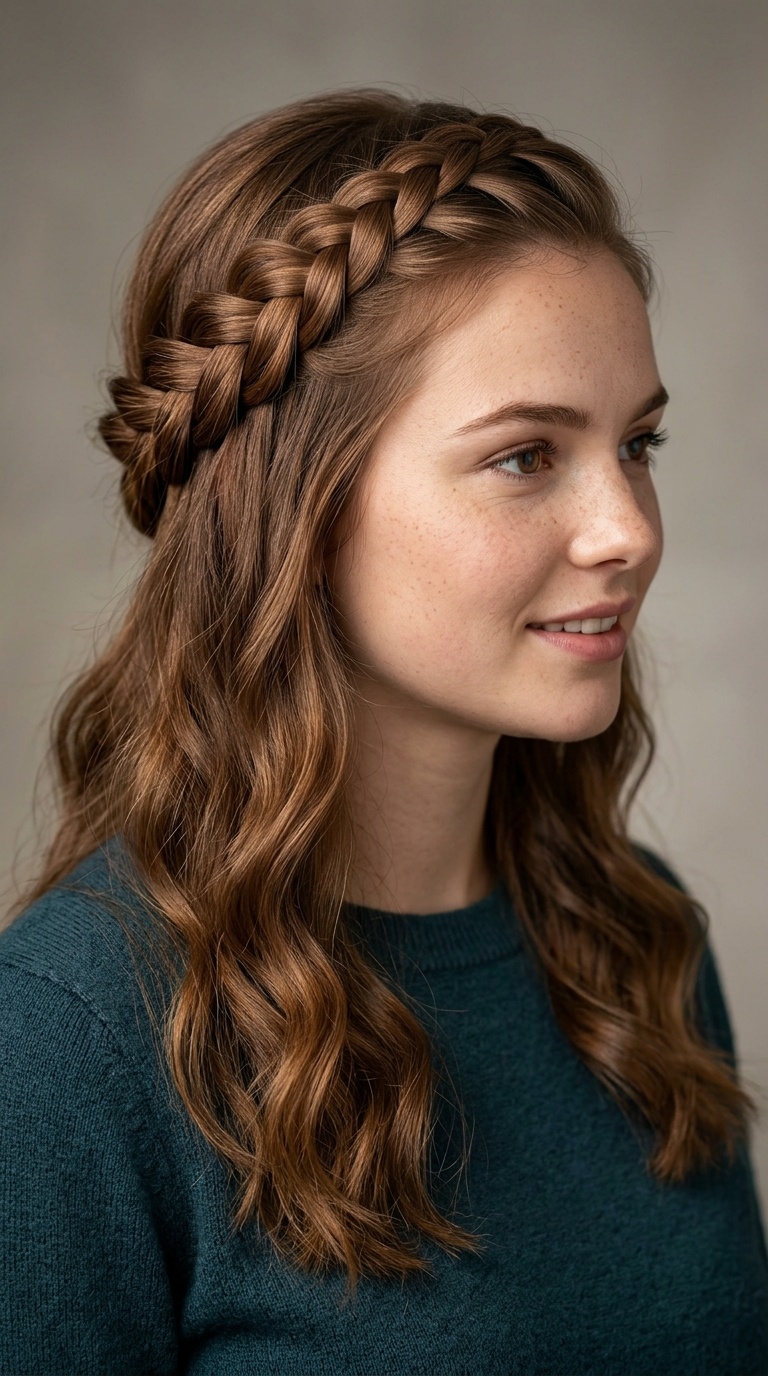 Dutch Braid Half-Down Style
