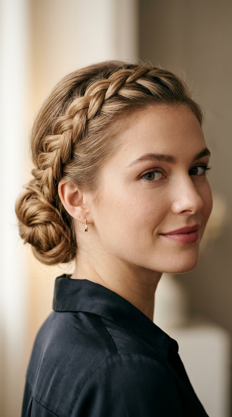 Dutch Braid into Chignon