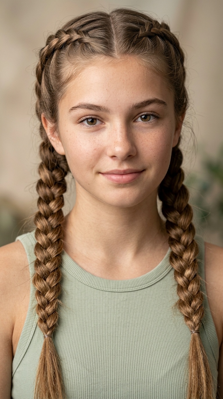 Dutch Braid Pigtails