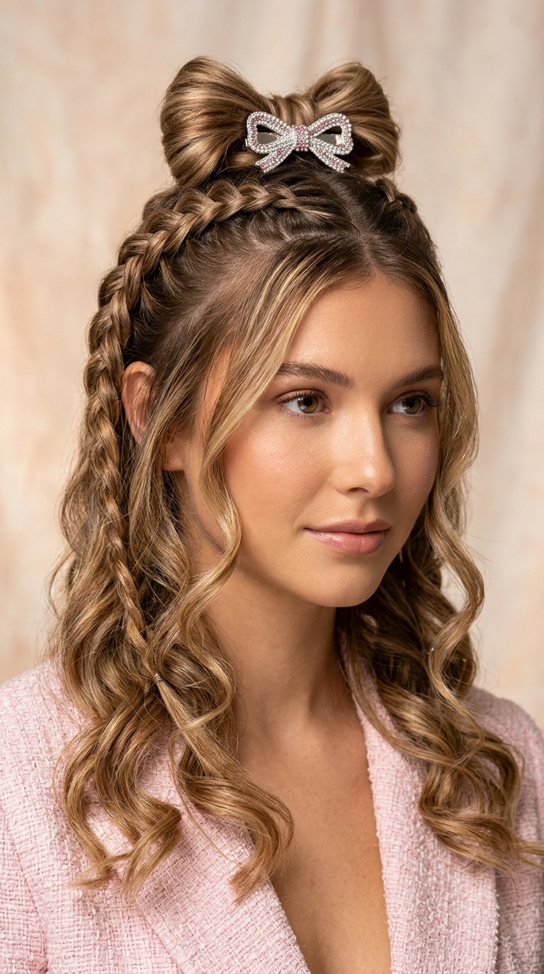 Dutch Braid Twists into a Bow Clip