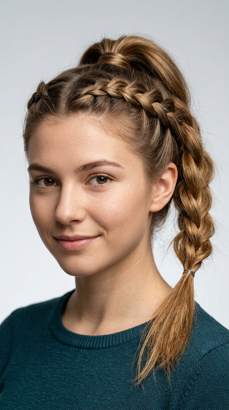 Dutch Braided Crown Pony
