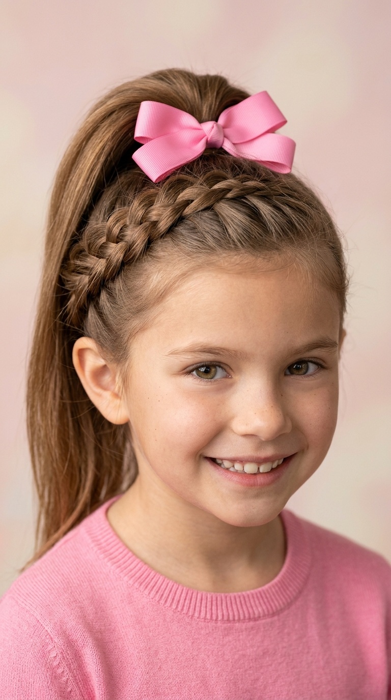 Dutch Braided Crown to High Pony