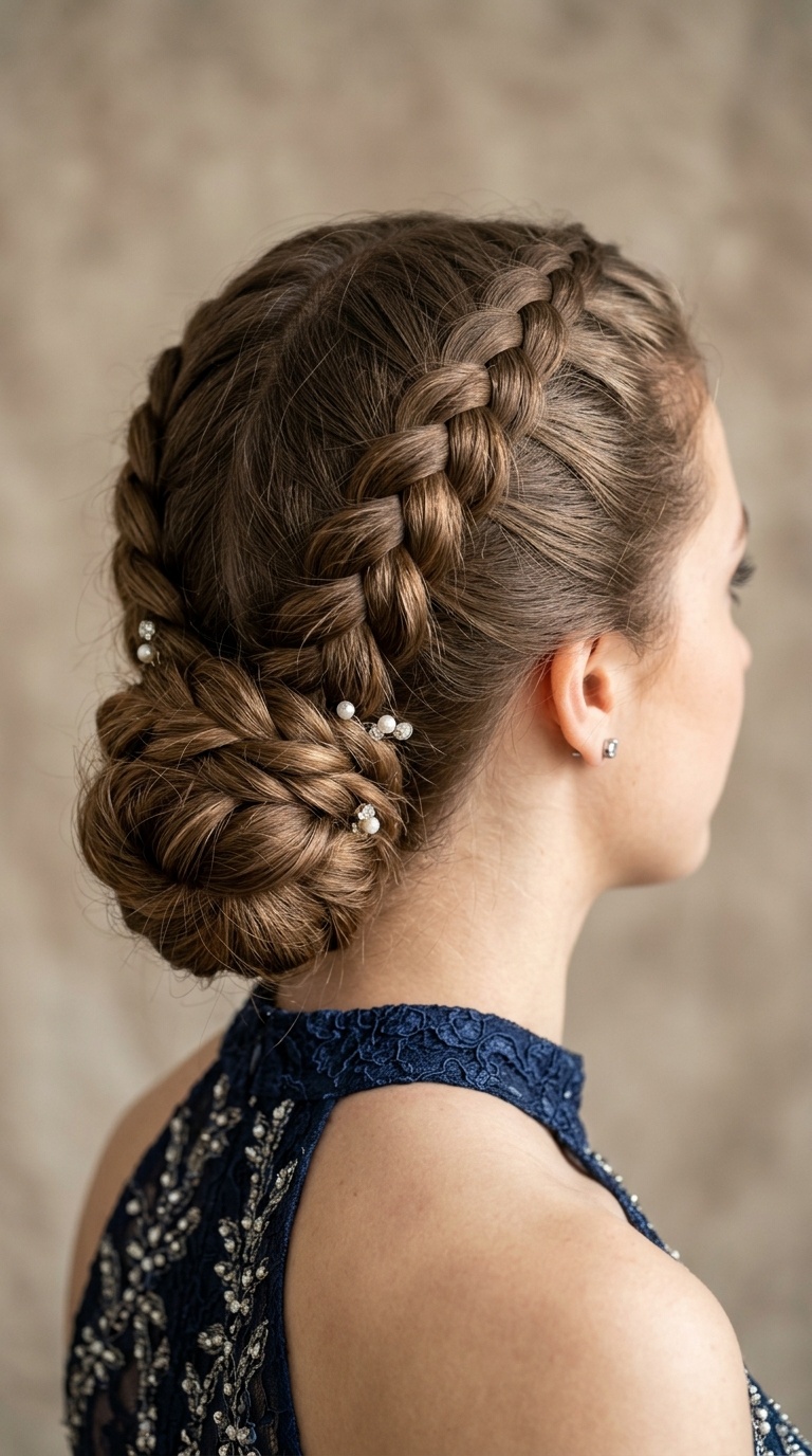 Dutch Braided Low Bun
