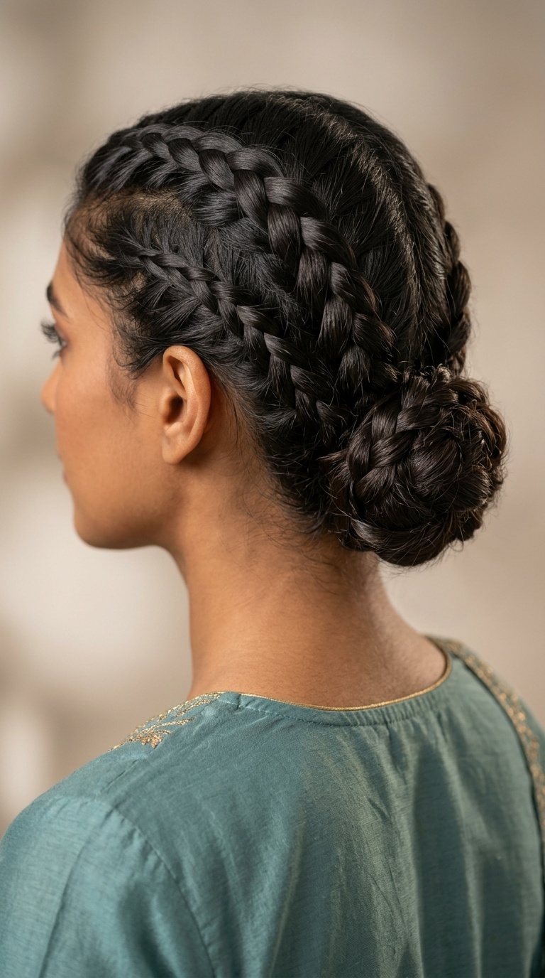 Dutch Braided Low Bun