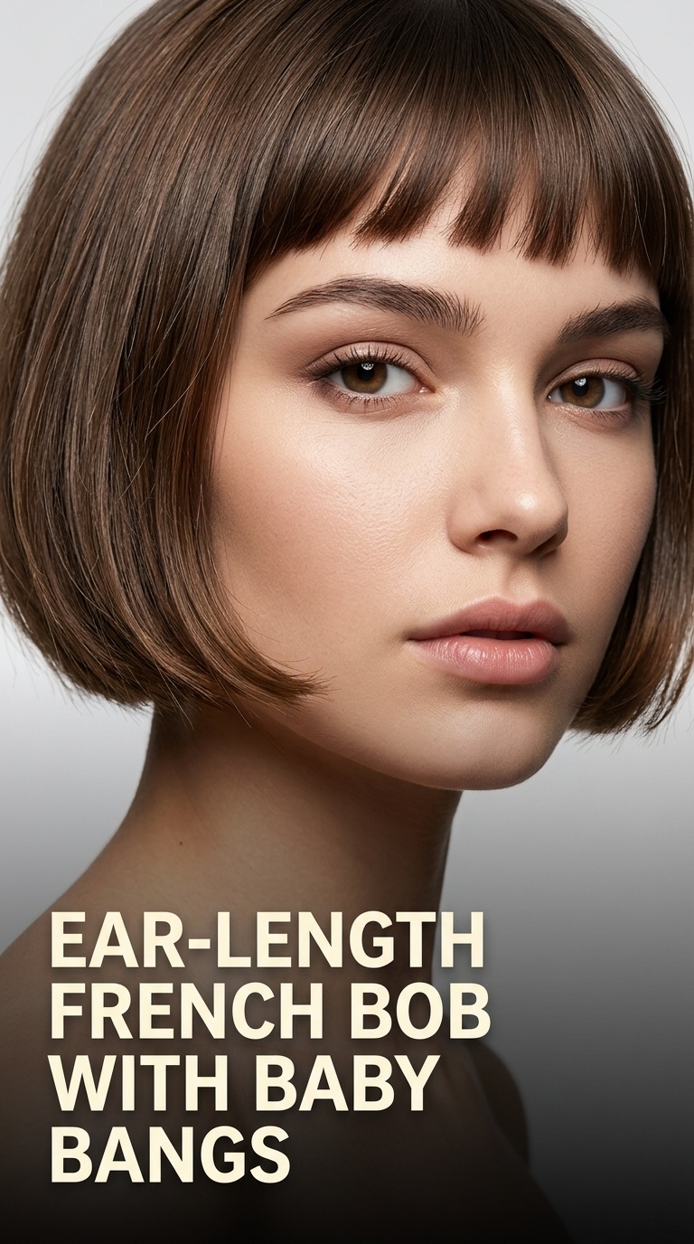 Ear-Length French Bob with Baby Bangs