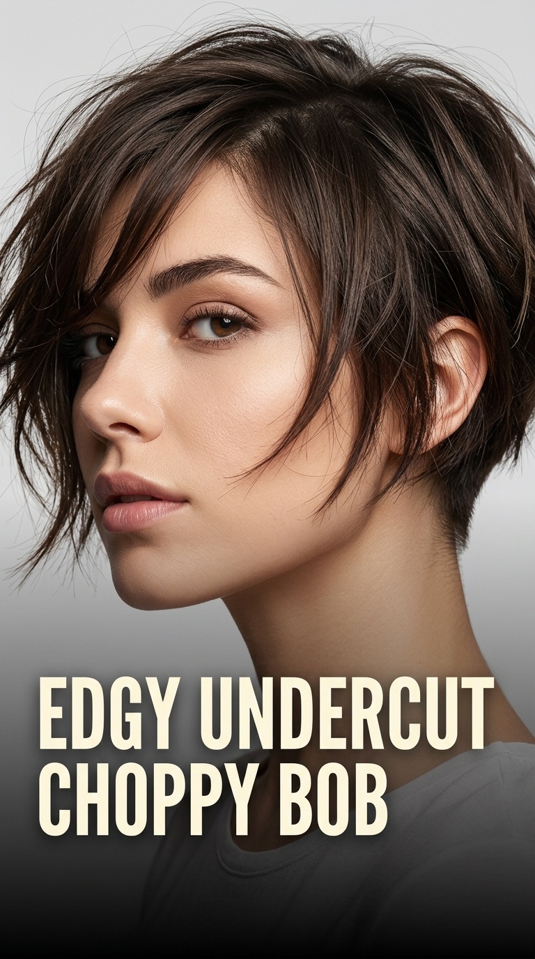 Edgy Undercut Choppy Bob