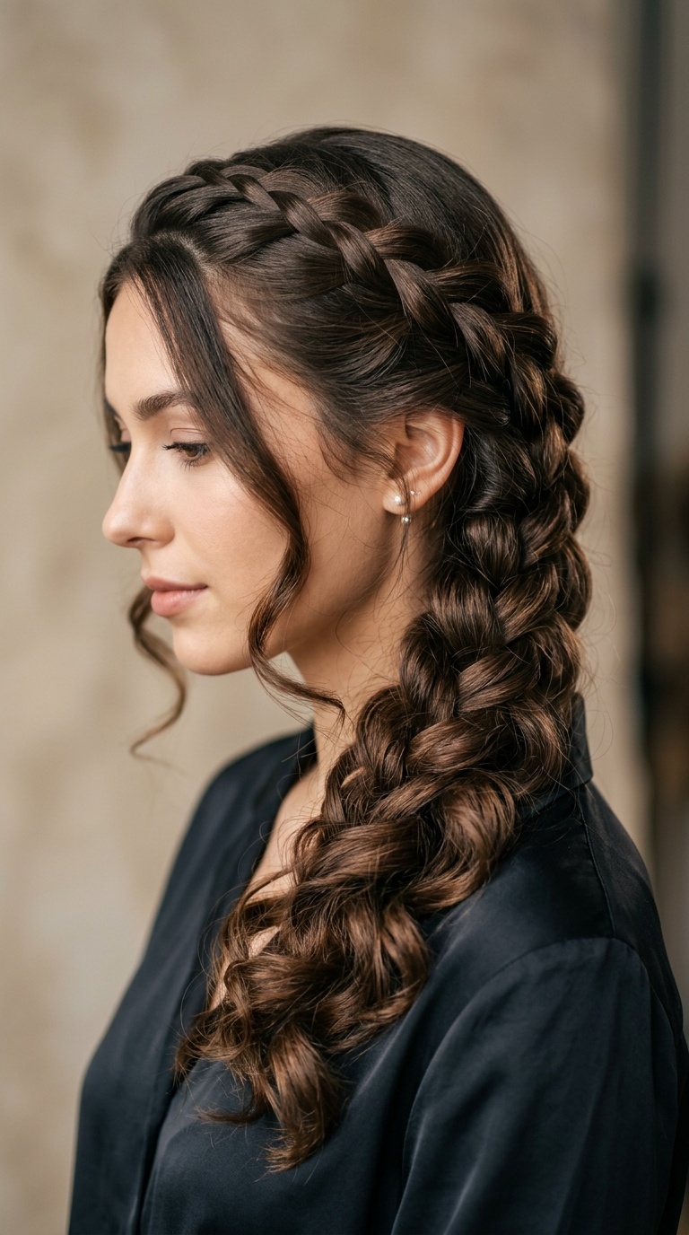 Elegant Infinity Braid with Curls