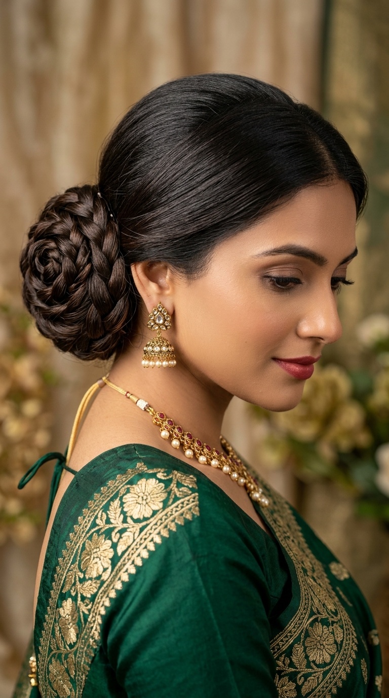 Elegant Low Rose Bun