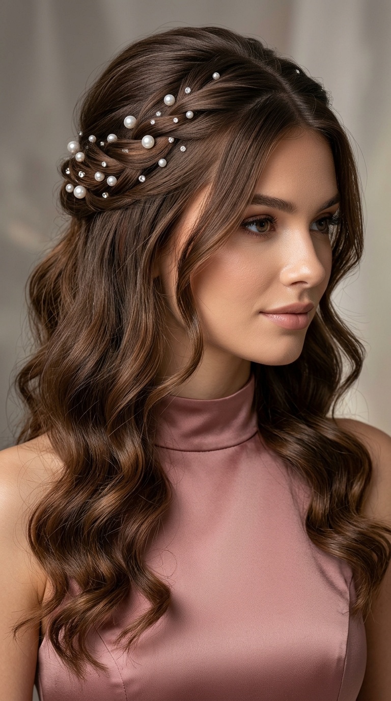 Elegant Pearl-Studded Twist