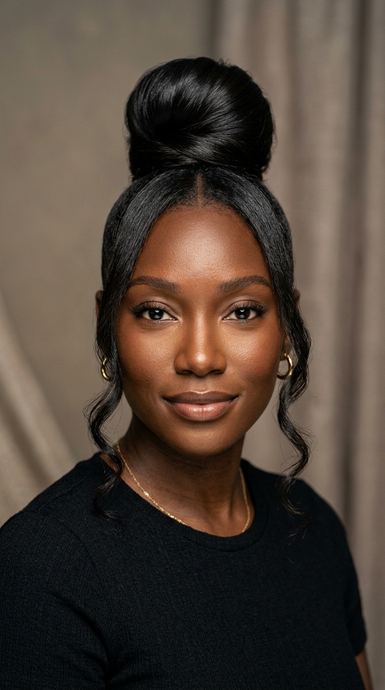 Elegant Top Knot with Face-Framing Tendrils