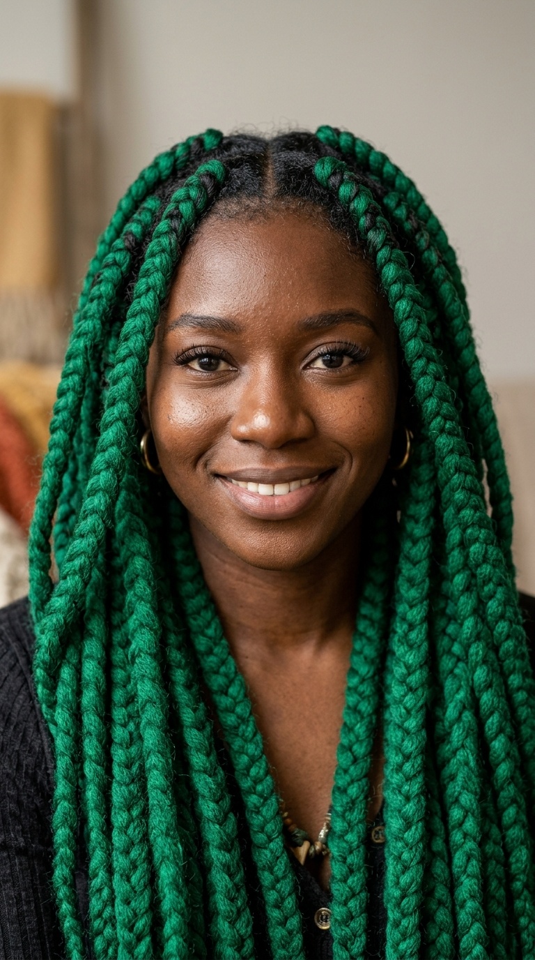 Emerald Green Statement Braids