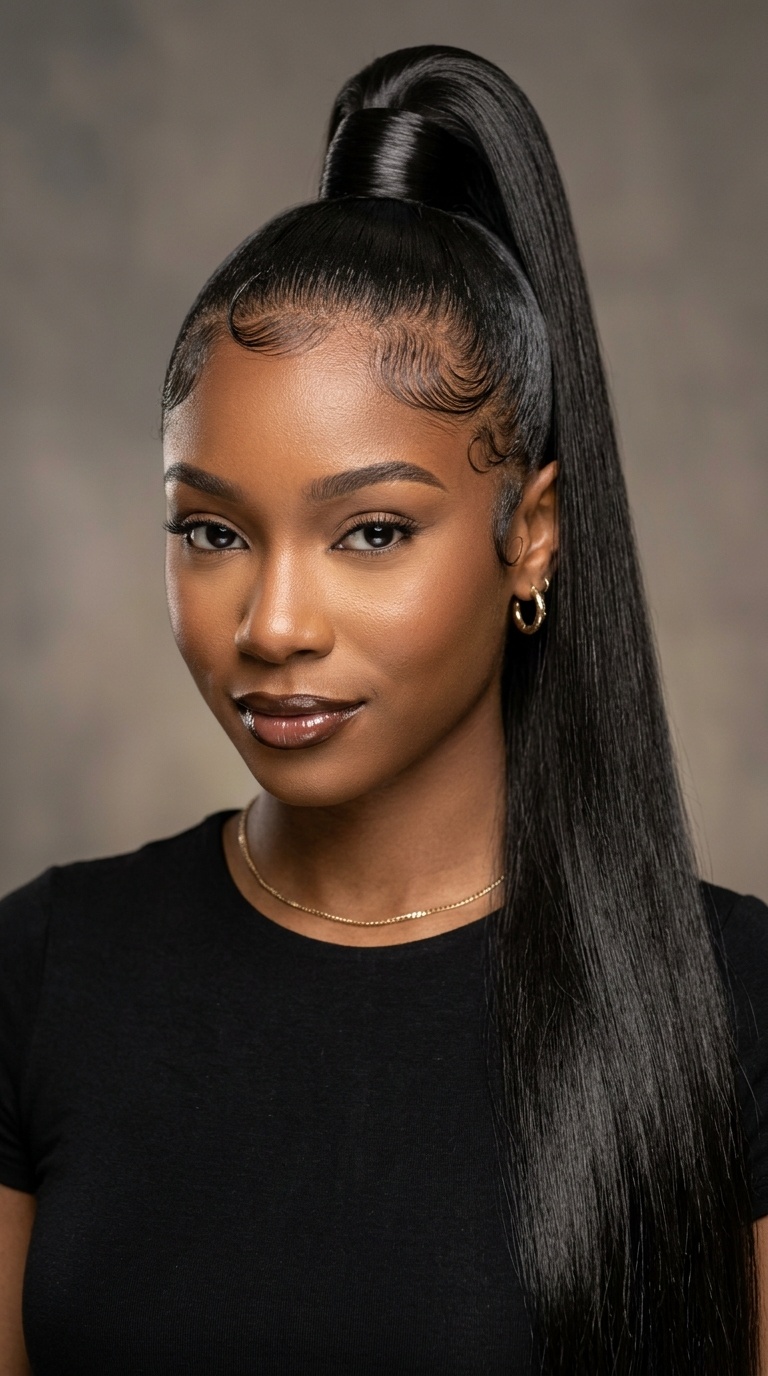 Extra-Long Sleek High Ponytail