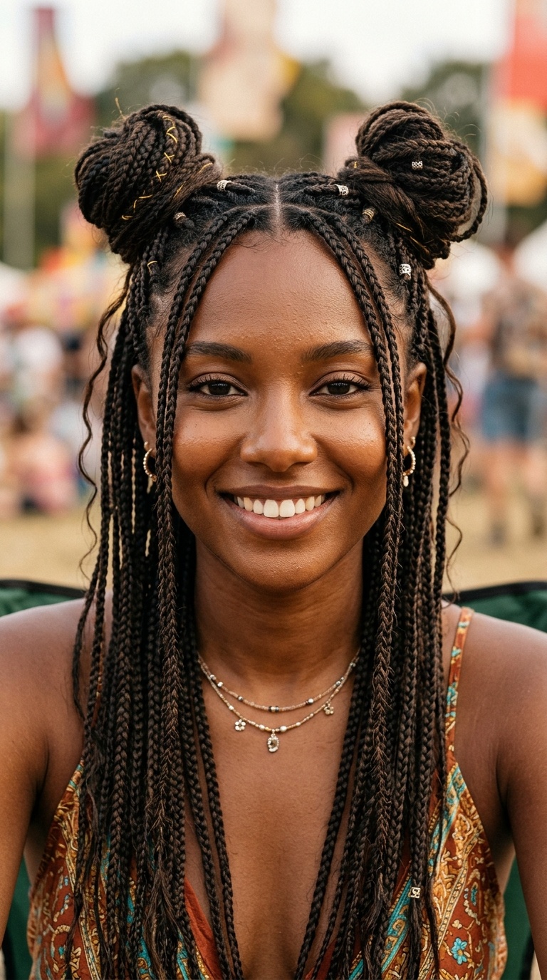Face-Framing Micro Braids