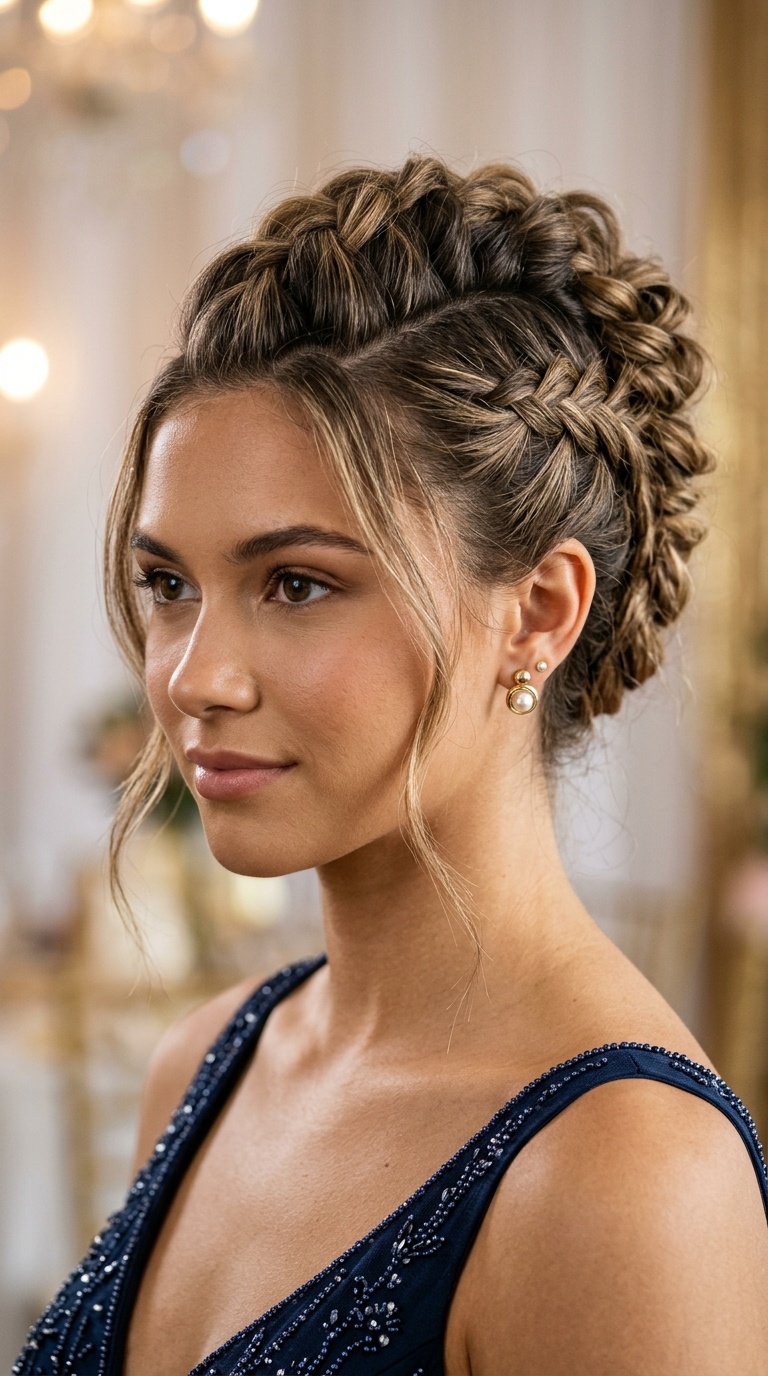 Faux Hawk Braid Updo