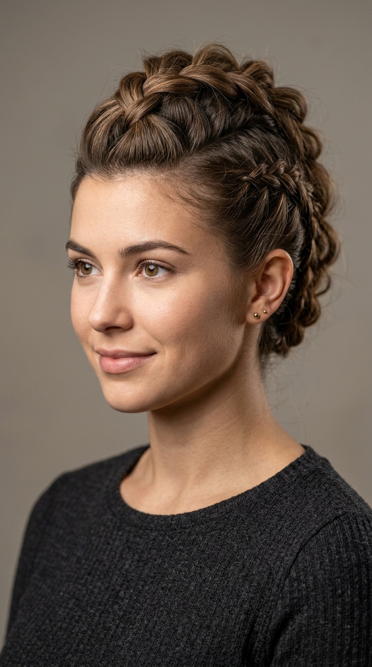 Faux Hawk Braided Updo