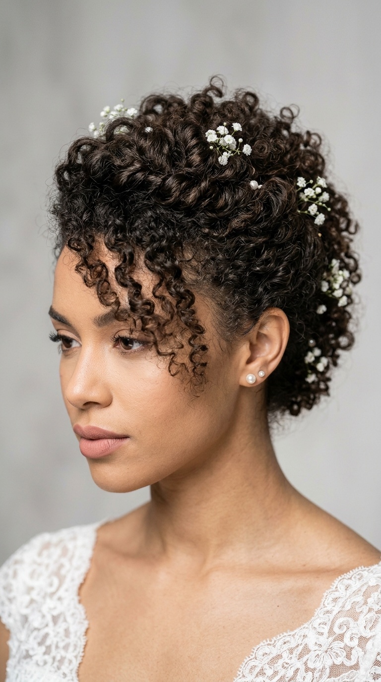 Faux Hawk Curly Updo