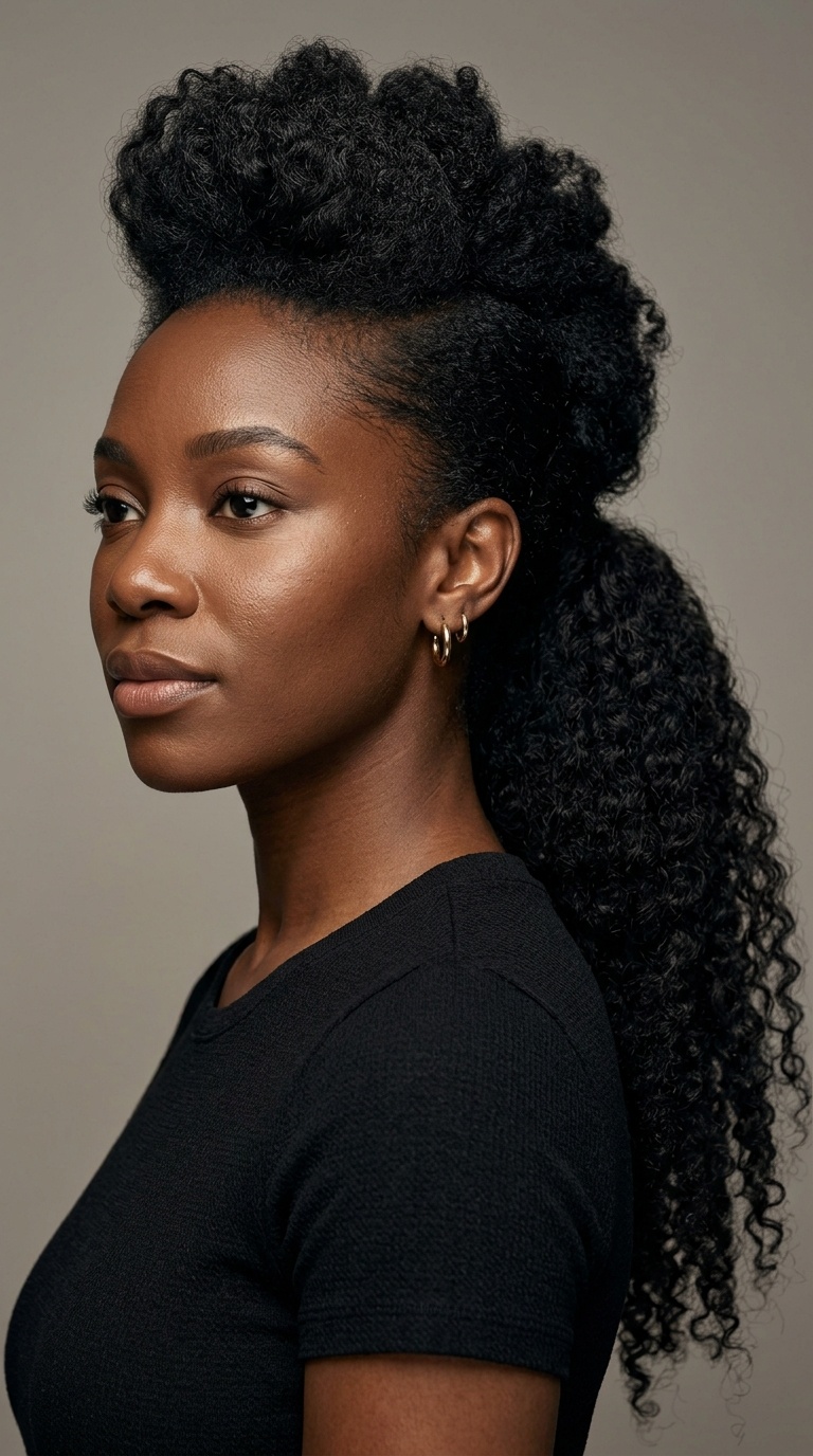 Faux Hawk Textured Ponytail