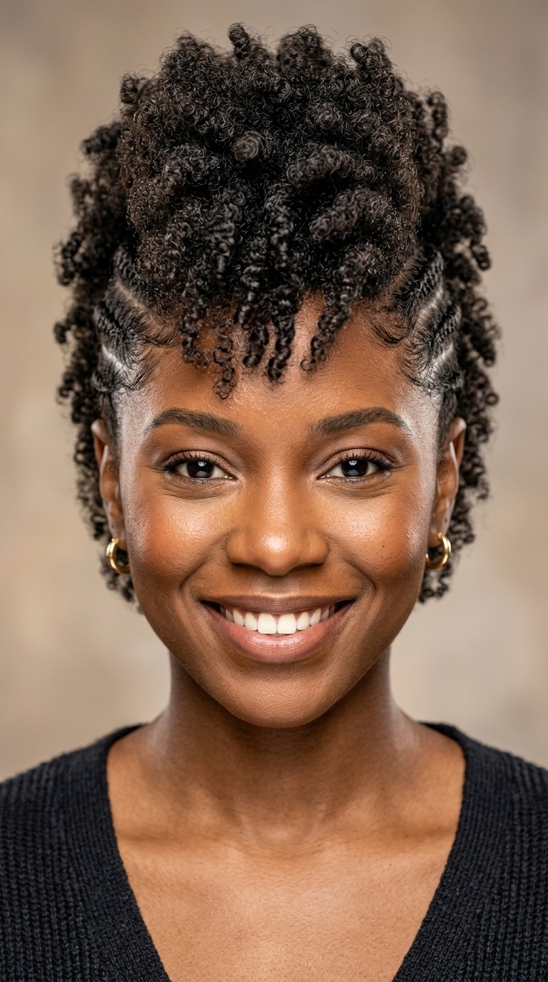 Faux Hawk with Braided Sides
