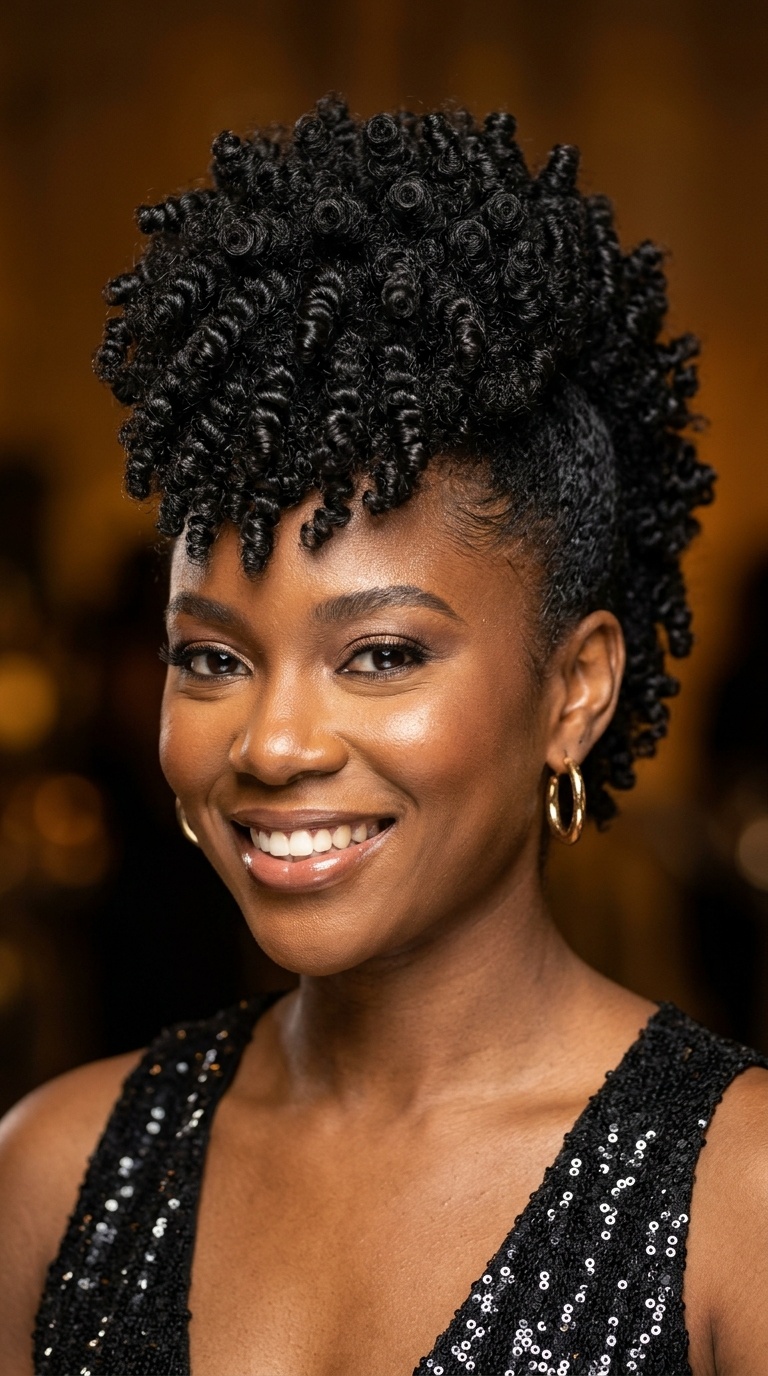 Faux Hawk with Sculpted Coils