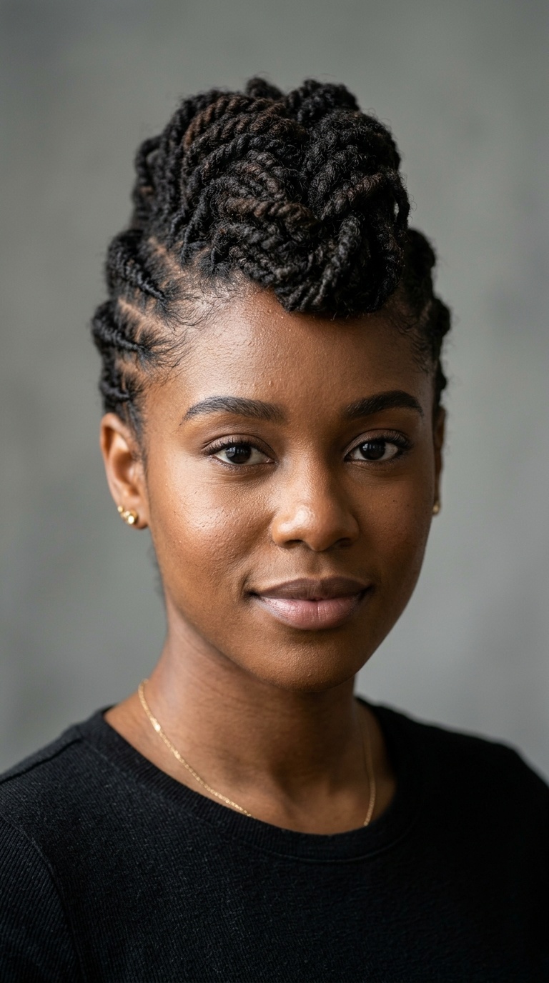 Faux Hawk with Twisted Sides
