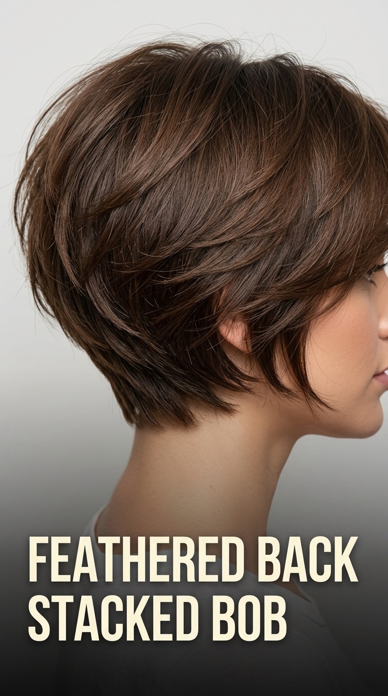 Feathered Back Stacked Bob
