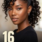 16 Ponytail Hairstyles for Black Women Curl Ends and Bangs