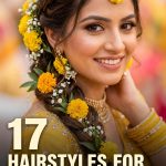17 Hairstyles for Haldi Ceremony Brides with Yellow Florals