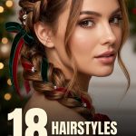 18 Hairstyles for Christmas Braids with Festive Ribbon Accents