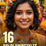 16 Haldi Hairstyles for Bride Short Hair with Floral Crowns