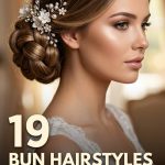 19 Bun Hairstyles for Bride Veils, Florals and Tiara Pins