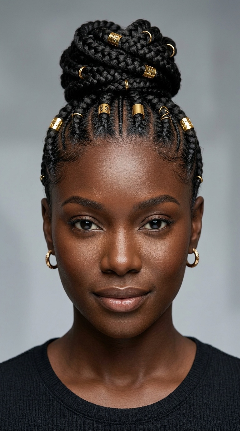Feed-In Braid Knot with Gold Cuffs