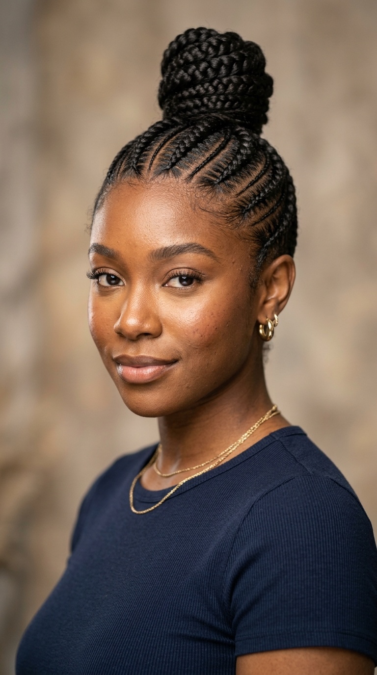 Feed-in Braids to Top Knot