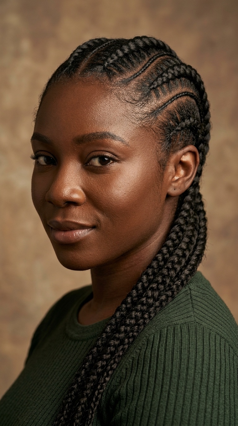 Feed-in Braids with a Curved Part